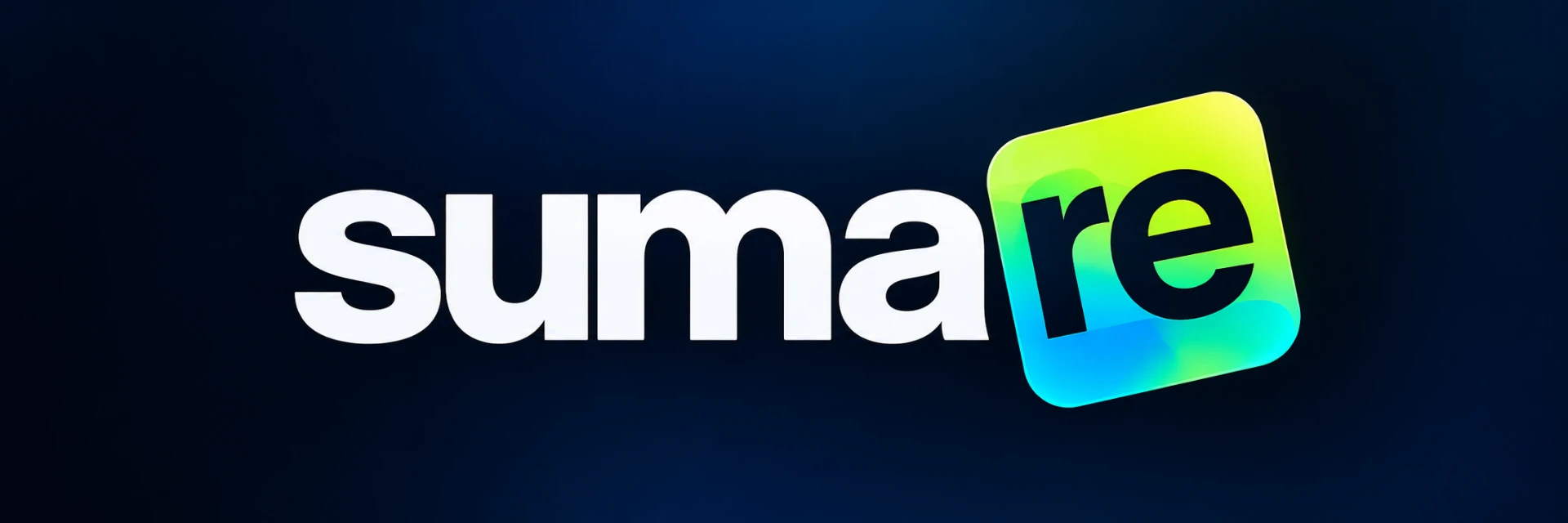 Sumare, logo con un recuadro brillante en verde y turquesa